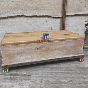 Small unique upcycled wood chest for baby/kids_ Home decoration